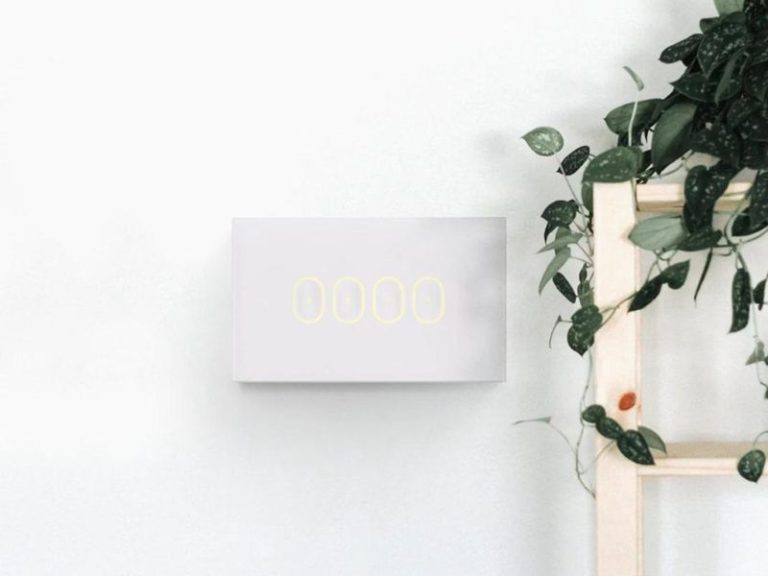 smart switch panel installed on a white wall inside a home in brisbane by smarter homes australia